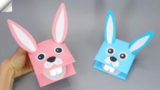 How to Make a Paper rabbit Puppet  Paper RABBIT  Paper Crafts easy