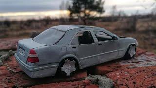 MERCEDES W202 из ПЛАСТИЛИНА для КРАШ-ТЕСТА