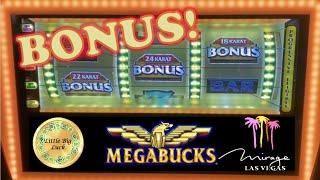  LANDED THE BONUS ON MEGABUCKS SLOT AT THE MIRAGE CASINO IN LAS VEGAS