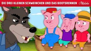 Die drei kleinen Schweinchen und das Bootsrennen   Märchen für Kinder  Gute Nacht Geschichte