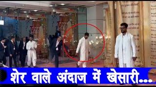 शेर वाले अंदाज़ में ट्रेंडिंग स्टार Khesari LAL की ENTRY -Ambani के Reception में पहुंचे  देखे VIDEO