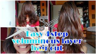 4 Step Voluminous Layer Hair Cut  DIY easy hair cut at home  Life With Piku  Priyanka Malik