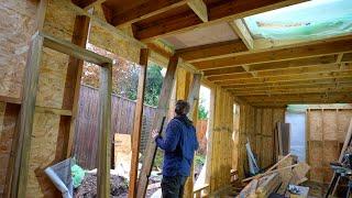 Finishing Window Frames and Laying Plywood Subfloor - Terraced to Tiny House