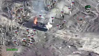 Horrible Ukrainian FPV Drone Blindly Blows Up Russian Infantry Entering Avdiivka