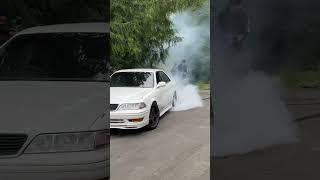 What’s a BBQ at @WoyshnisGarage without a burnout?