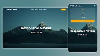 How To Create a Responsive Navbar Using HTML & CSS  Step By Step Tutorial