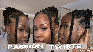 EASY PASSION TWIST TUTORIAL  WITH RUBBER BAND METHOD  DIY AT HOME TWISTS STYLING KRYSTLE LUCRETIA