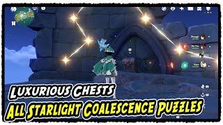 All Starlight Coalescence and Puzzles in Minacious Isle Hidden Luxurious Chests  Genshin Impact 2.8