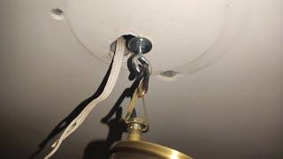 Как закрепить люстру в отверстие потолка без использования перфоратора  Будни Электрика