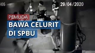 Video Remaja Bawa Celurit Ancam Pemotor di SPBU Rempoa Bintaro