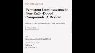 Persistent Luminescence in Non-Eu2+-Doped Compounds A Review  RTCL.TV