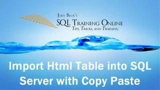 Import HTML Table Data To SQL Server with Copy Paste - Quick Tips Ep45