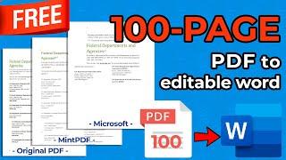 FREE Convert a 100-page PDF to Editable Word without Losing Formatting