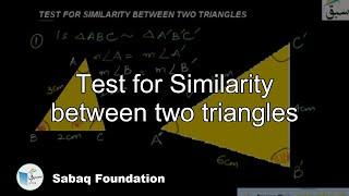 Test for Similarity between two triangles Math Lecture  Sabaq.pk
