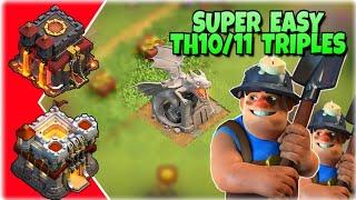 Clash of Clans - How To 3 Star With Miners The Easy Way - 3 Star Strategy For TH10 And TH11