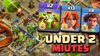 This OverGrowth Spell Combo Destroys Base Under 2 Minutes Best TH16 Ground Attack Strategy - Coc