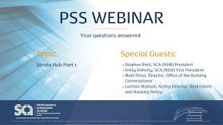 SCA NSW PSS Webinar - Strata Hub Part 1