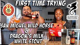 First Time Trying Red Horse Beer and Dragons Milk White Stout Beer Special