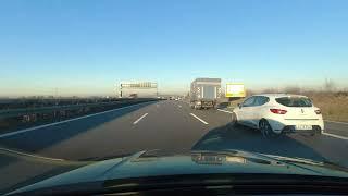 Driving on German Autobahn A81 January 2022