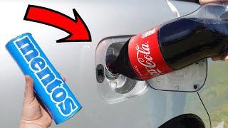 Experiment COCA COLA vs MENTOS in CAR fuel tank