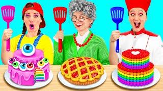 Me vs Grandma Cake Decorating Challenge  Funny Moments by PaRaRa Challenge