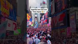 Argentina fans showed out in Times Square  via @ataquefutboleroTT #shorts