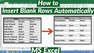 How to Insert Blank Rows Automatically After Every Row in MS Excel  Insert Blank Rows Automatically