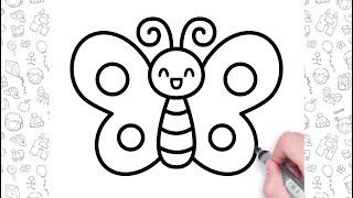 Butterfly Drawing Easy Step by Step  Easy Drawings For Kids