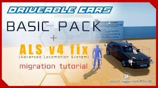 Driveable Cars Basic Pack + Advanced Locomotion System V4 ALS V4 Fix for Unreal Engine 4