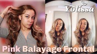 Im OBSESSED Pink Balayage HighlightsFrontal Wig Install  Yolissa Hair