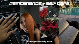 fall maintenance + self care vlog  ginger hair nail appt relaxing bed routine treating myself