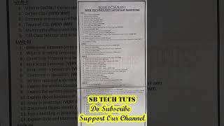 DEGREE BCOM WEB TECHNOLOGY IMPORTANT QUESTIONS  OU  #sbtechtuts #shortvideo #viralvideo #shorts