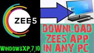 How to Install ZEE5 App On PC  Windows10  ZEE5 App in Windows