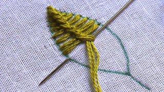 Hand Embroidery Vandyke Stitch - Amazing Leaf Embroidery Tutorial