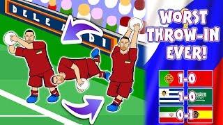 WORST THROW-IN EVER World Cup 2018 Ronaldo Iran Spain Uruguay Saudi Arabia Portugal Morocco