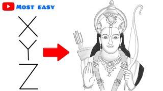 Lord Shree Rama drawing  Ramnavami drawing  Shree Ram drawing for beginnerg  Shree rama drawing