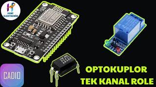 OPTOKUPLOR İLE ROLE DEVRESİ  ROLE NASIL SÜRÜLÜR  ESP8266 PROJE HAZIRLIK #cadıo #esp8266 #role