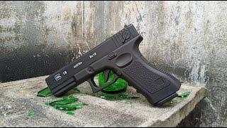 Test BB metal mainan glock 18 full upgrade tanpa 13 botol bir hancur lebur Sah dan legal