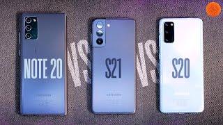 Samsung S21 ПРОТИВ Samsung S20 и Note 20. Сравнение смартфонов
