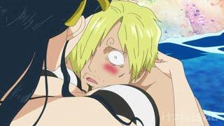 Sanji feel warm marshmallow like boobs of Mermaid  One Piece 