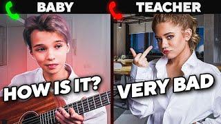 BABY VIRTUOSO pretends to be a BEGINNGER on LESSON  BEST REACTIONS OF ALL TIME