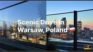 Scenic Drive In Warsaw Part 1 -  Poland 4K Wycieczka samochodem po Warszawie Polska