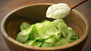 Make this cucumber salad for breakfast every day‼️It keeps your gut and skin healthy.