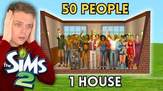 I forced 50 people to live together in The Sims 2