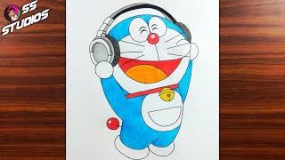 How to draw Doraemon step by step  Easy Step by Step Doraemon Drawing