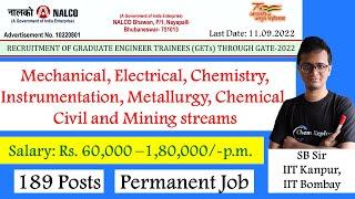 NALCO Jobs Through GATE 2022 Chemistry NALCO Job Recruitment of Graduate Engineer GTS in NALCO