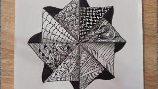 Zentangle doodle çizgi çalışması nasıl yapılır?  Zentangle patterns #doodle #zentangle #bumerang