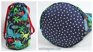 Drawstring Bag with Circle Bottom  Sewing How to from Whitney Sews