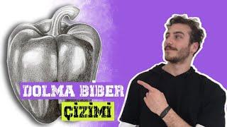 Dolma Biber Çizimi Karakalem Basit Çizim Tonlama