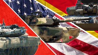 Т-80УК VS Абрамс M1A1 VS Леопард 2 PL БИТВА ПОЛКОВОЙ ТЕХНИКИ WAR THUNDER